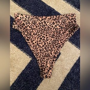 SHEIN animal print ribbed bathing suit bottom size small